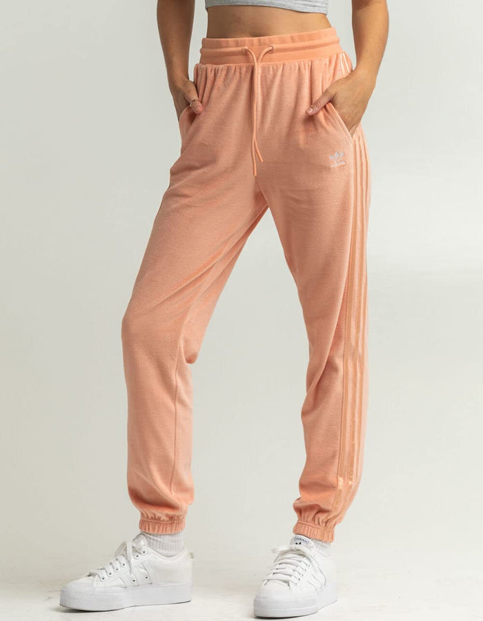 adidas Originals Womens Velour Slim Jogger Pants, Ambient Blush