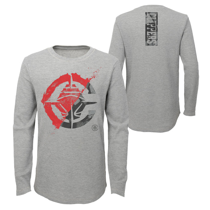 Outerstuff NBA Boys LA Clippers Black Out Long Sleeve Waffle Knit