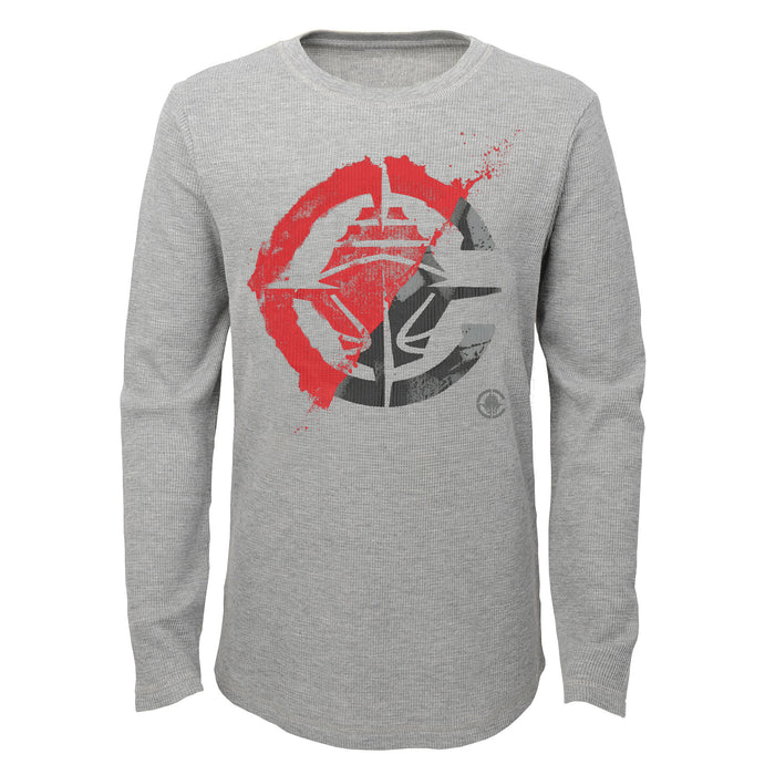 Outerstuff NBA Boys LA Clippers Black Out Long Sleeve Waffle Knit