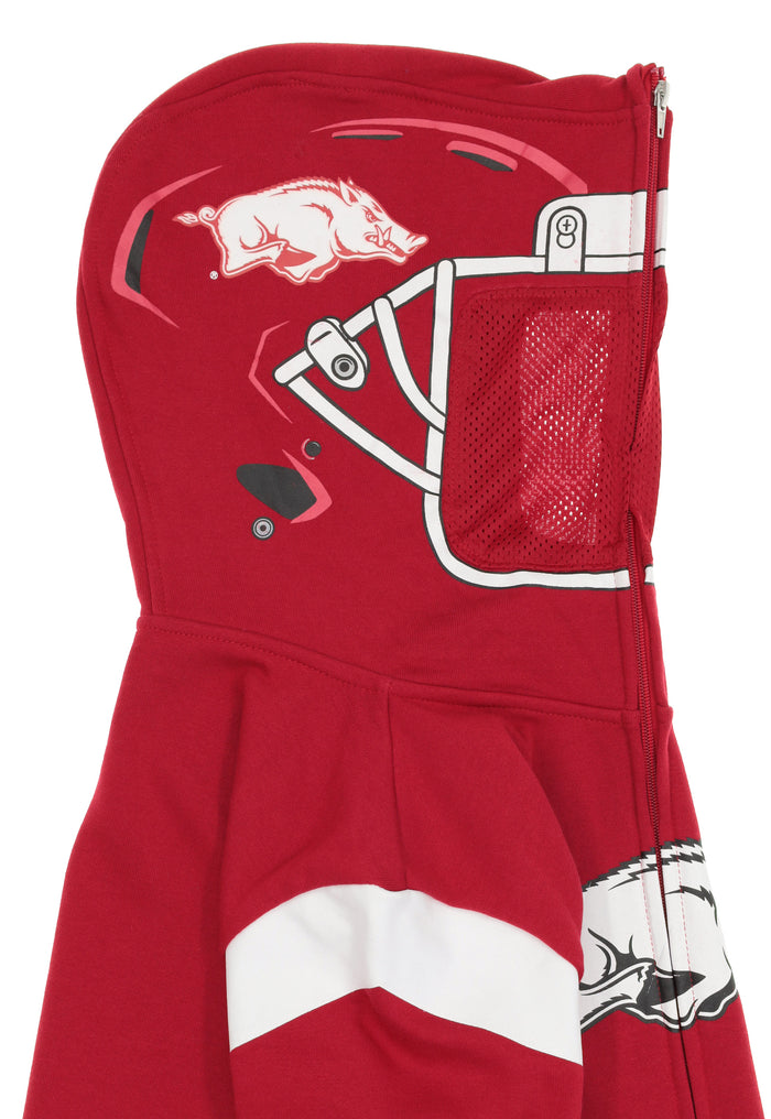 Outerstuff NCAA Boys Youth Full Zip Fleece Helmet Hoodie, Arkansas Razorbacks