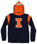 Outerstuff NCAA Boys Youth Full Zip Fleece Helmet Hoodie, Illinois Fighting Illini