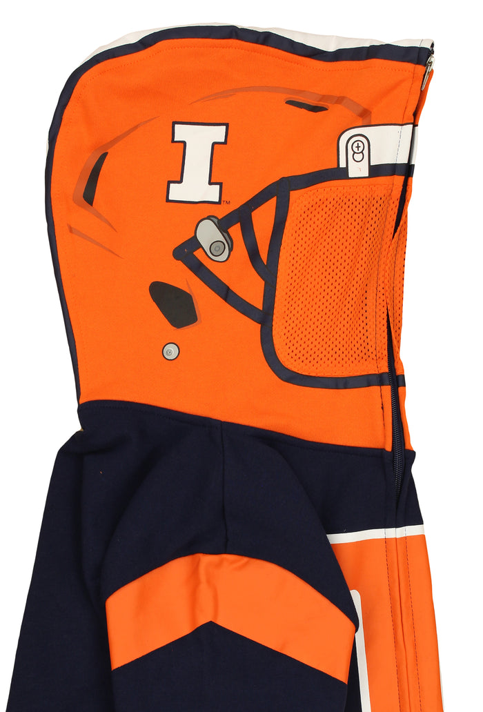Outerstuff NCAA Boys Youth Full Zip Fleece Helmet Hoodie, Illinois Fighting Illini