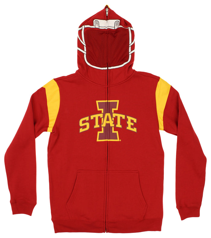 Outerstuff NCAA Boys Youth Full Zip Fleece Helmet Hoodie, Iowa State Cyclones