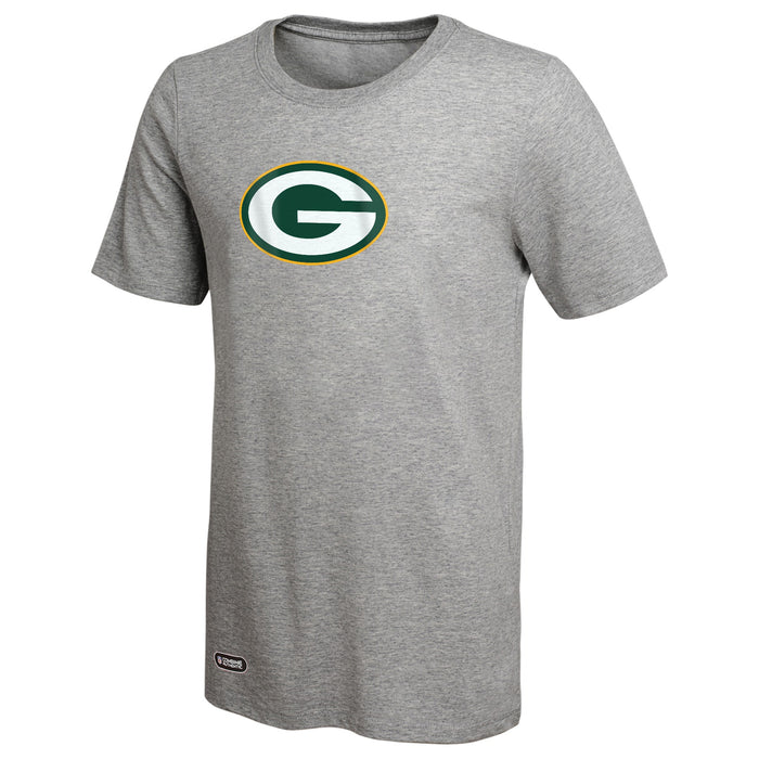 Outerstuff NFL Unisex Men's and Women's Primary Logo Short Sleeve Lightweight T-Shirt, Grey, Green Bay Packers