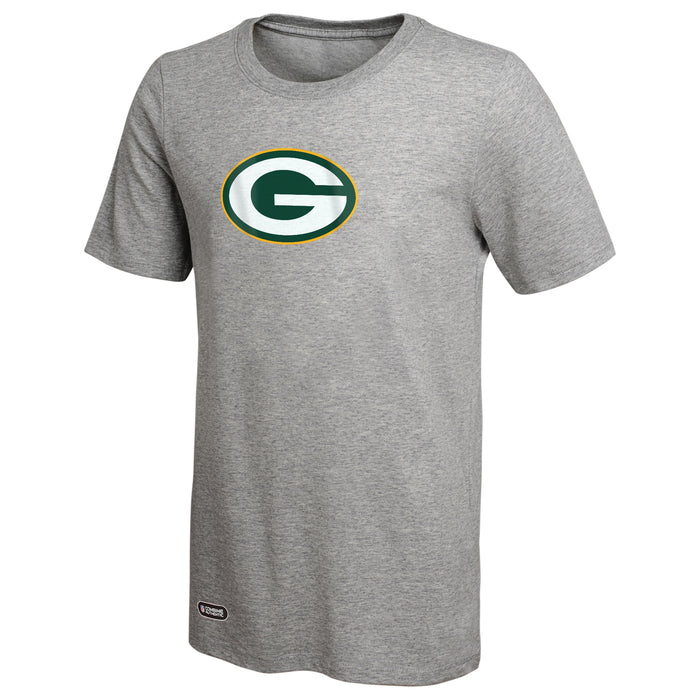 Outerstuff NFL Unisex Men's and Women's Primary Logo Short Sleeve Lightweight T-Shirt, Grey, Green Bay Packers