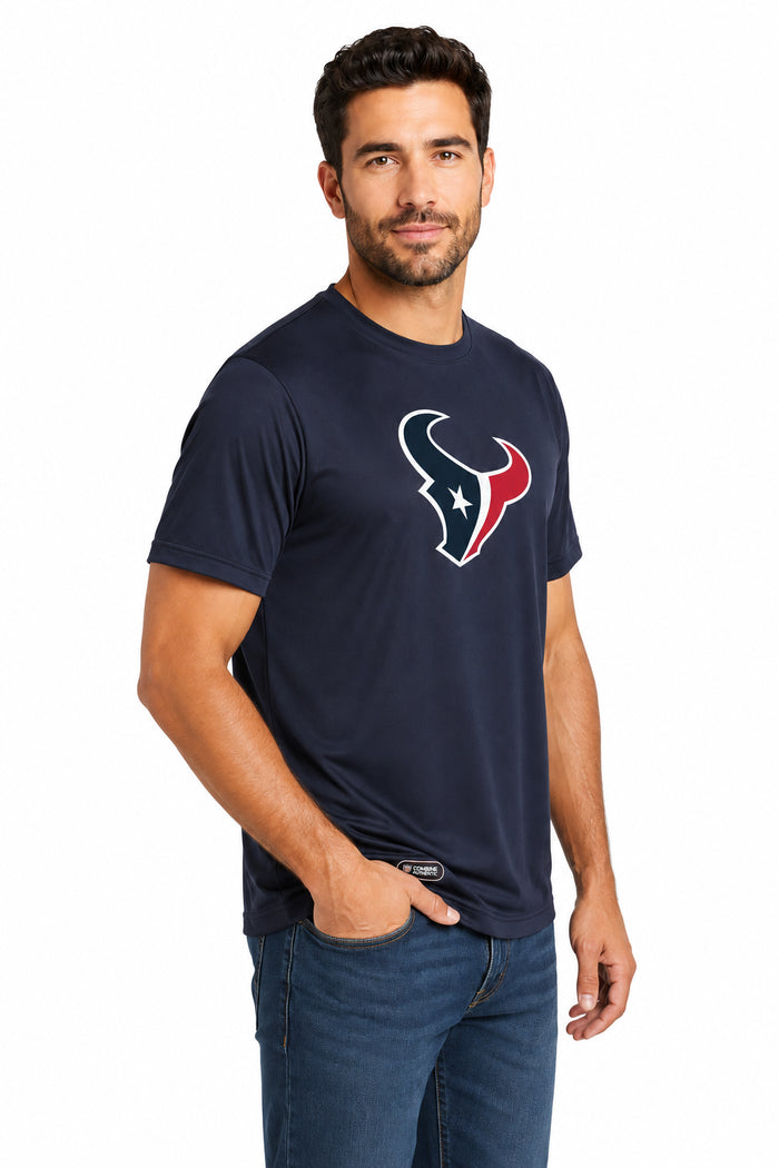 Outerstuff NFL Unisex Men's and Women's Primary Logo Short Sleeve Lightweight T-Shirt, Team Color, Houston Texans
