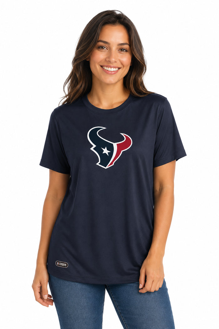Outerstuff NFL Unisex Men's and Women's Primary Logo Short Sleeve Lightweight T-Shirt, Team Color, Houston Texans