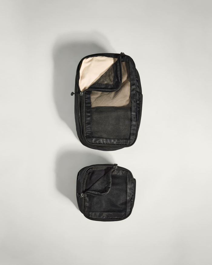 a black bag with a mesh inside