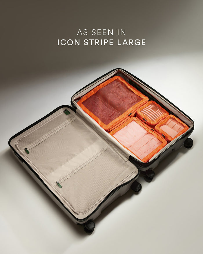 a suitcase with wheels and inside