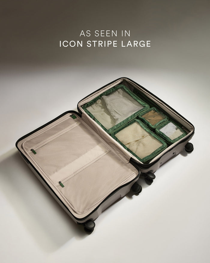a suitcase with wheels and a few compartments