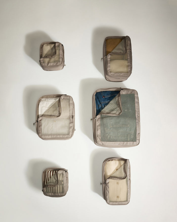 several bags on a wall