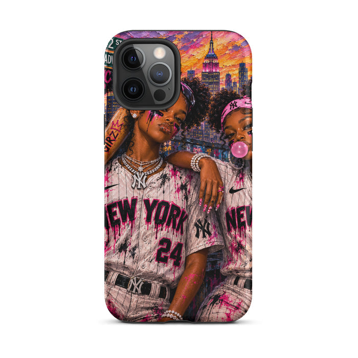 Painted Queens of NYC iPhone case with bold NYC artwork view 7