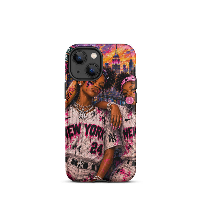 Painted Queens of NYC iPhone case with bold NYC artwork view 8