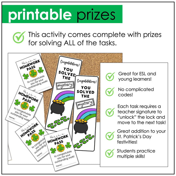 Parts of Speech Escape Room – St. Patrick’s Day Mystery Activity - Hot Chocolate Teachables