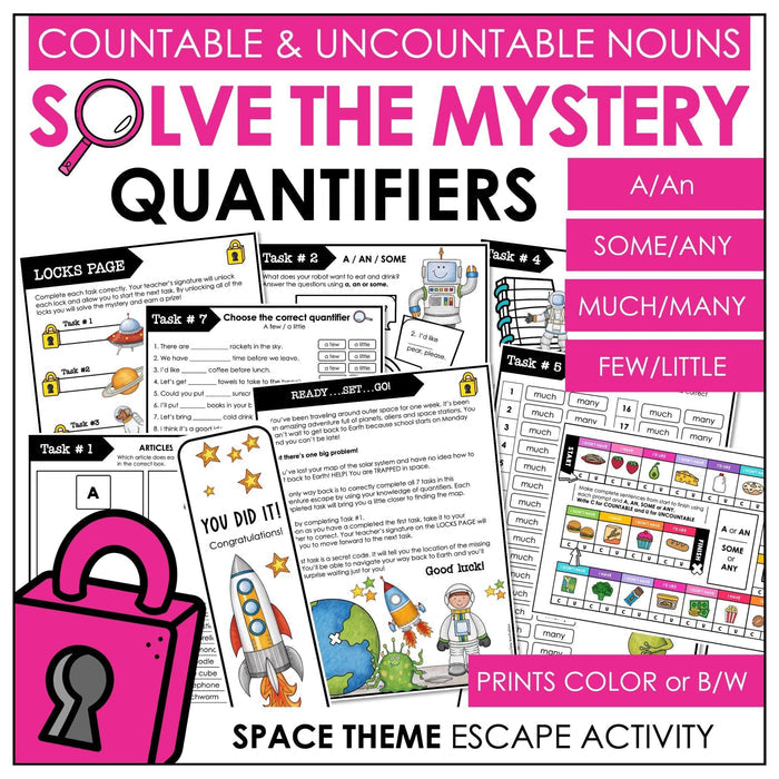 Quantifiers with Countable & Uncountable Nouns - A/An, Some, Any, Much, Many - Hot Chocolate Teachables