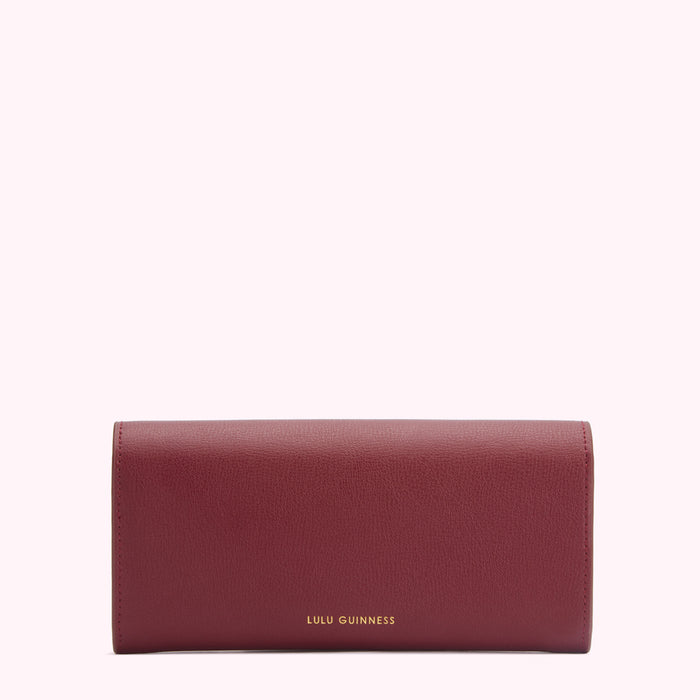 Burgundy Lulu Guinness wallet.