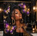 Royal Butterfly Shower Curtain — full design view