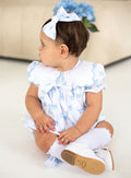 Small Blue Bow Print Hairbow