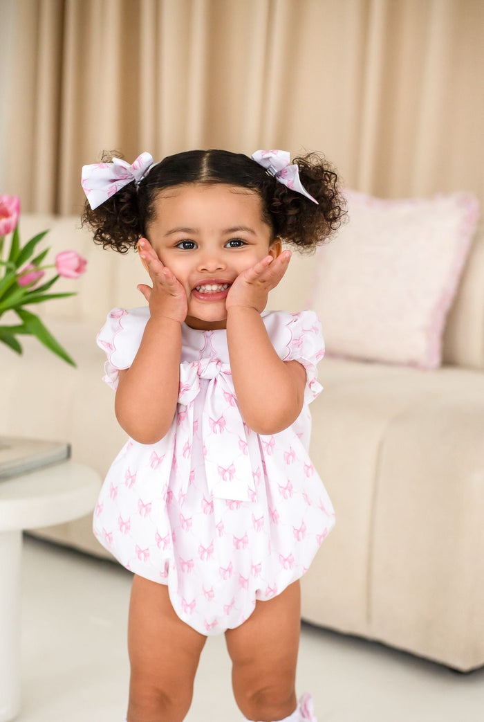 Small Pink Bow Print Hairbow