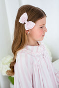 Small Pink Pearl Stripe Hairbow
