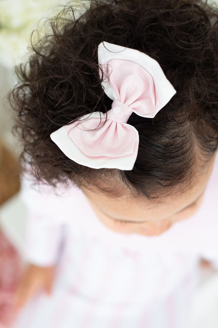 Small Pink Pearl Stripe Hairbow