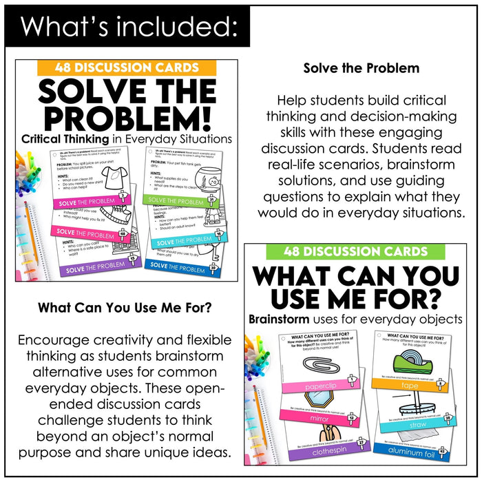 Speaking Task Cards Bundle – Critical Thinking Activities & Discussion Cards (ESL) - Hot Chocolate Teachables