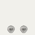 Sterling silver hell shaped stud earring
