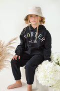 Unisex Black Personalised Est Hooded Tracksuit