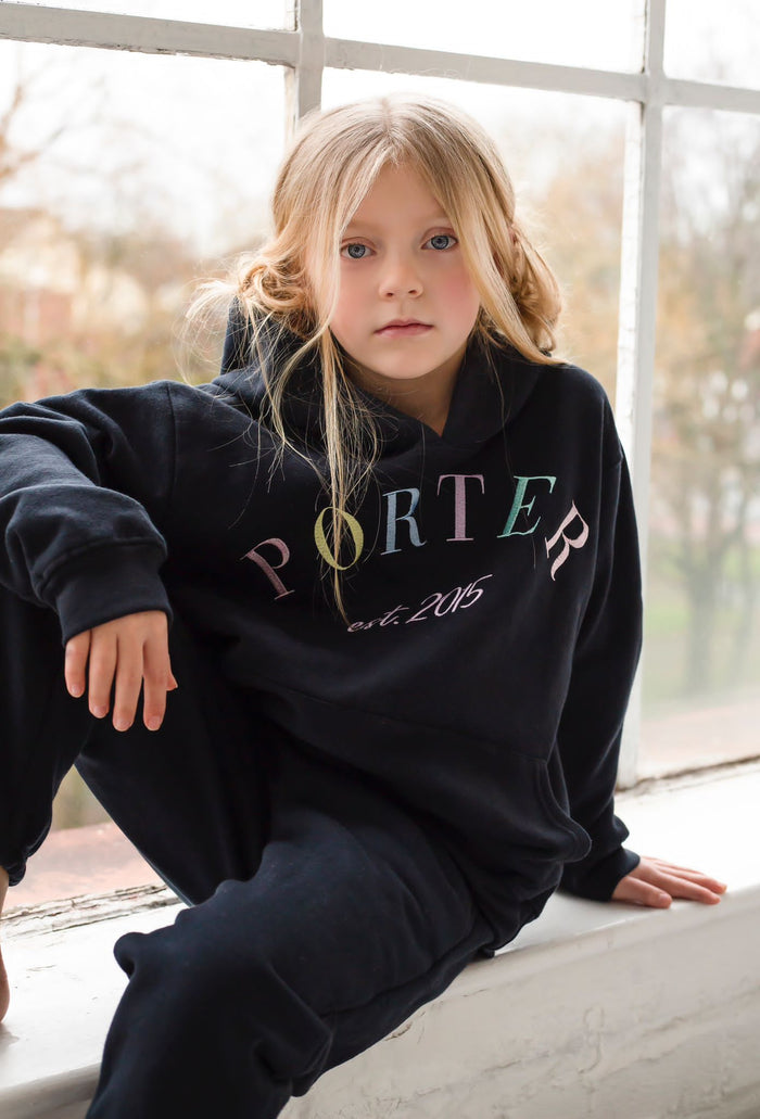 Unisex Black Personalised Est Hooded Tracksuit