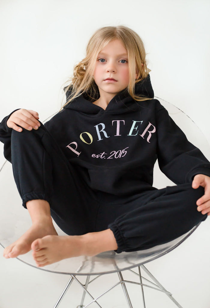 Unisex Black Personalised Est Hooded Tracksuit