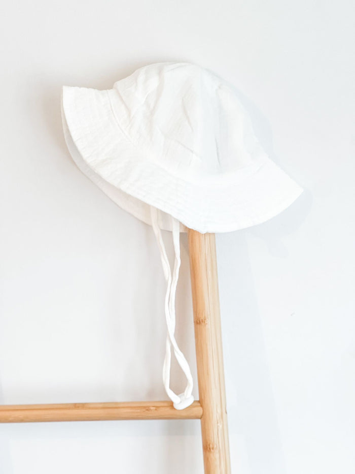 Unisex Cream Crinkle Bucket Hat