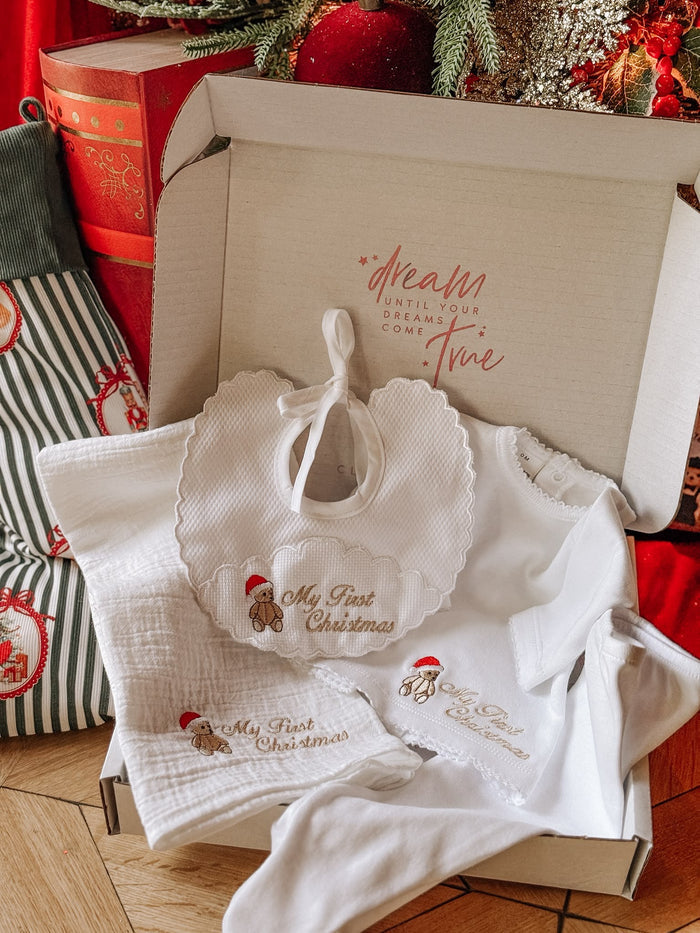 Unisex My First Christmas Personalised Gift Set and Teddy Bear