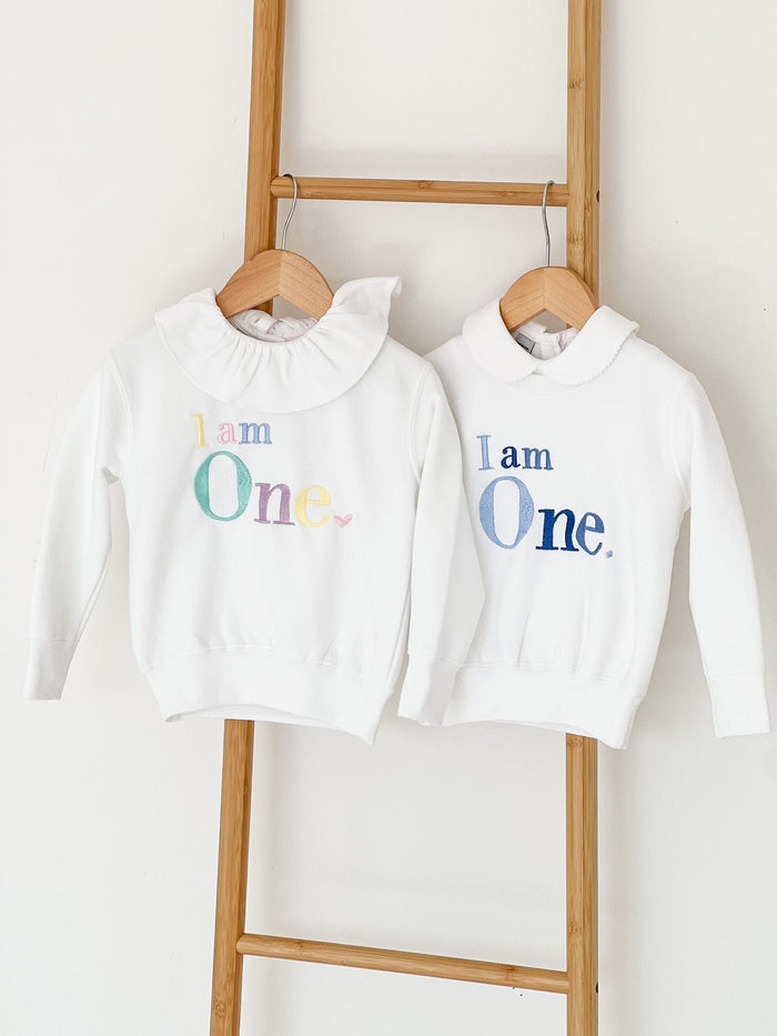 Unisex White Personalised Age Sweater