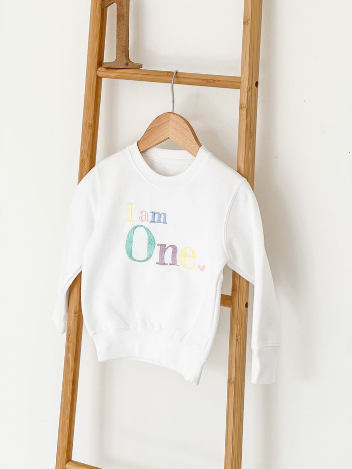 Unisex White Personalised Age Sweater