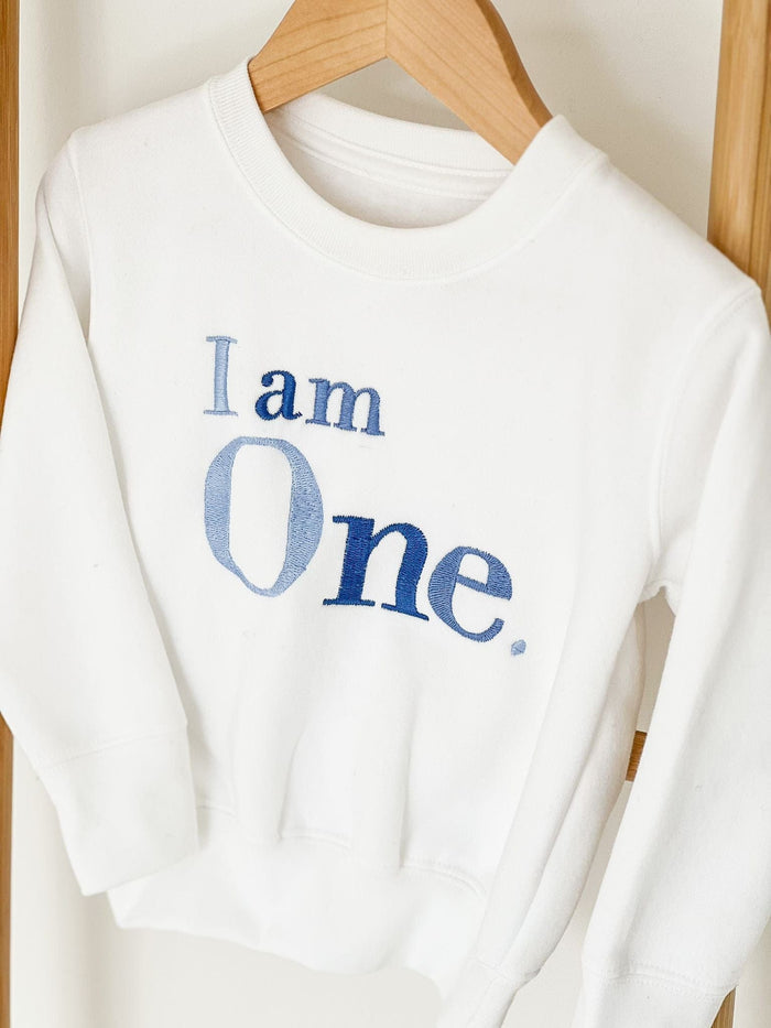 Unisex White Personalised Age Sweater