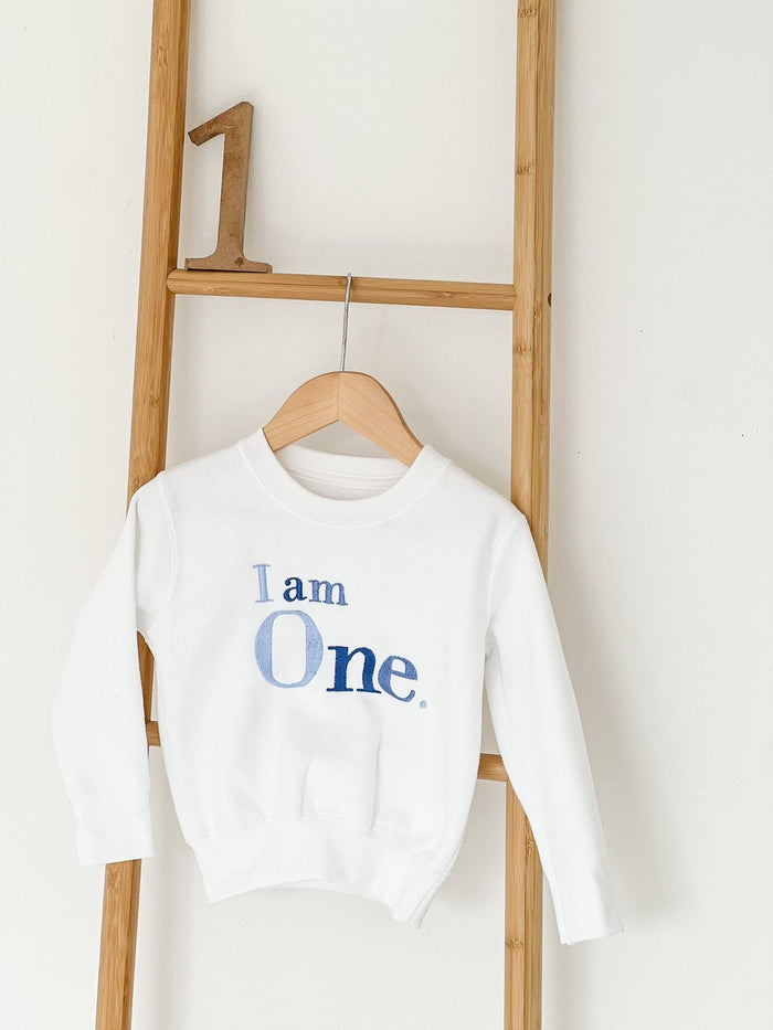 Unisex White Personalised Age Sweater