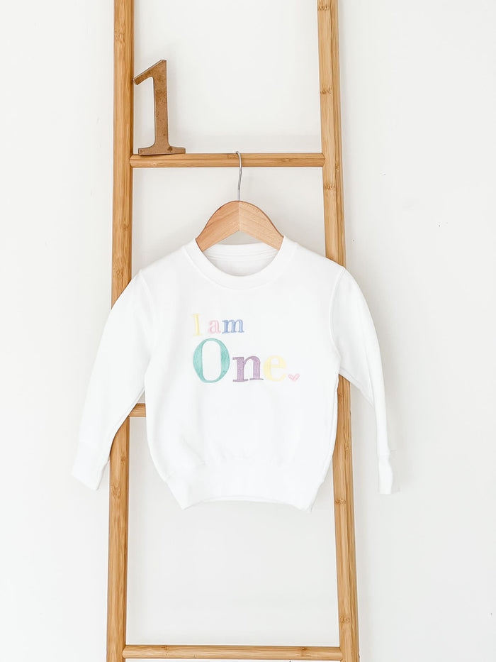 Unisex White Personalised Age Sweater