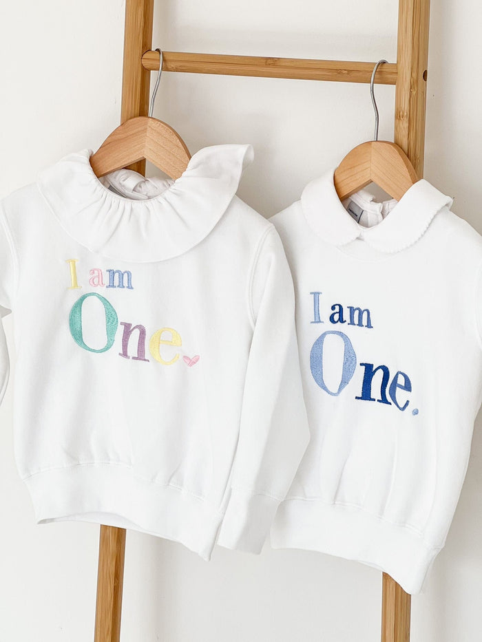 Unisex White Personalised Age Sweater