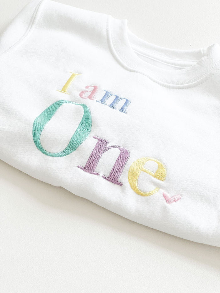 Unisex White Personalised Age Sweater