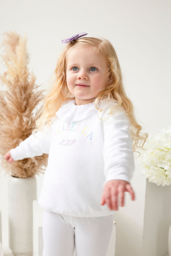 Unisex White Personalised Est Sweater Tracksuit
