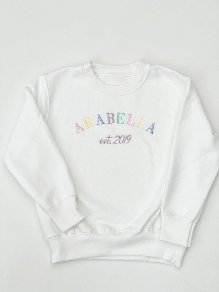 Unisex White Personalised Est Sweater