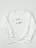 Unisex White Personalised Est Sweater