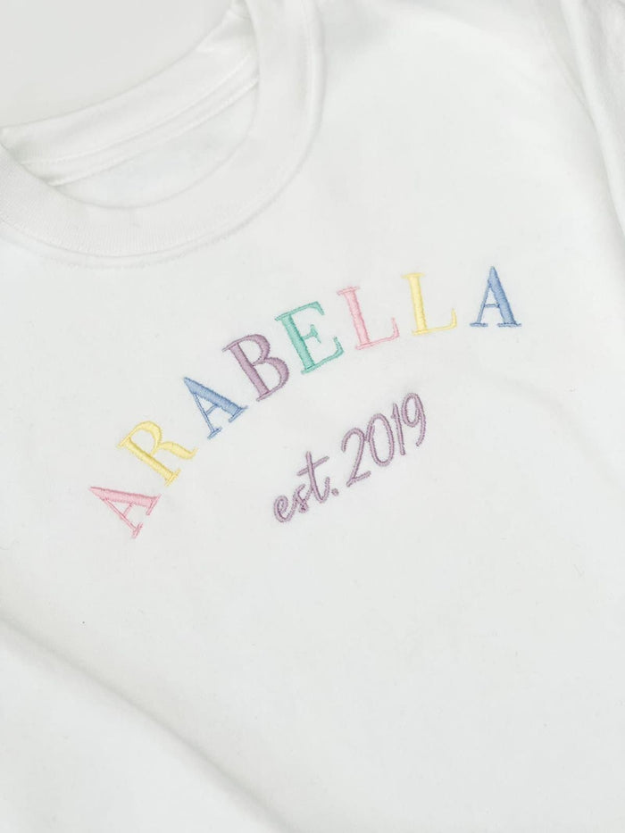 Unisex White Personalised Est Sweater