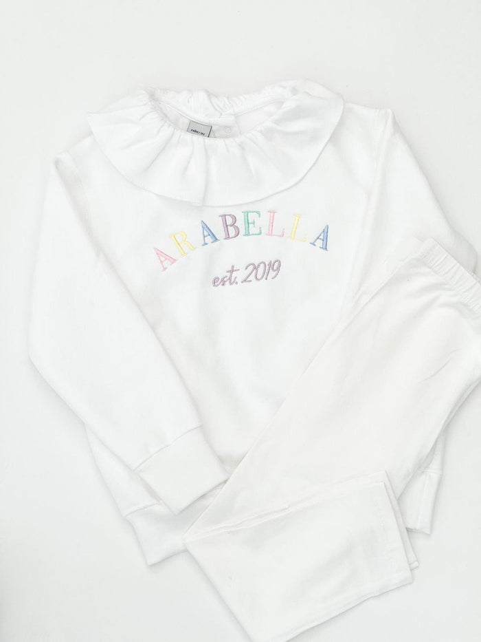 Unisex White Personalised Est Sweater