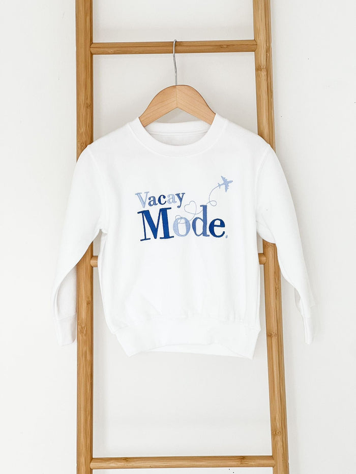 Unisex White Personalised Vacay Mode Sweater