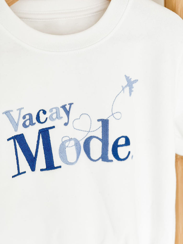 Unisex White Personalised Vacay Mode Sweater