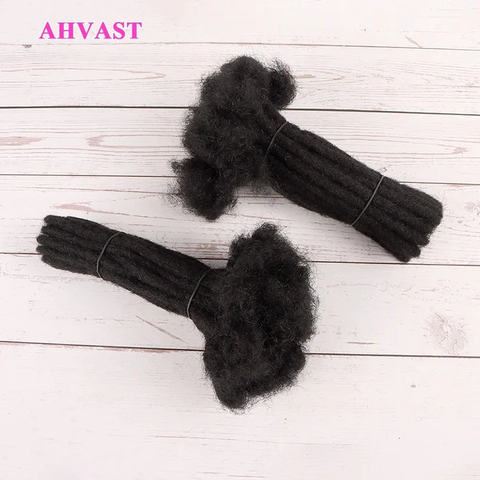 VAST Dreadlock Extensions 100% Human Hair 60 Strands 0.6cm Thickness for Men Women Kids Full Head Handmade Soft