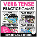 Verb Tense Board Games BUNDLE: Action Verbs, Past Simple, Opposites & Irregulars - Hot Chocolate Teachables
