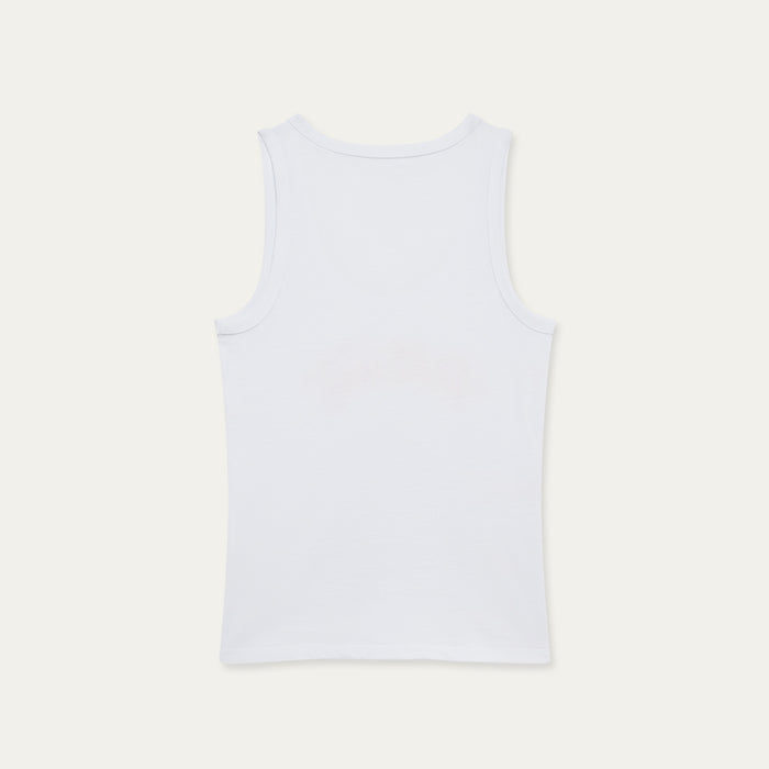 White tank top on a light beige background