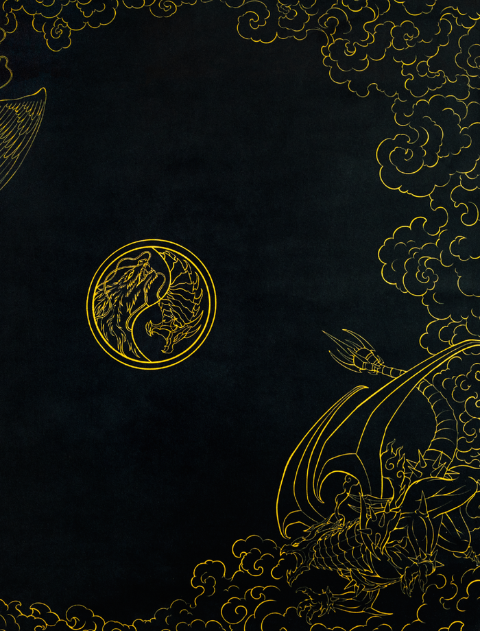 Yin & Yang Dragons  2-Player Cloth Playmat - sleevechief